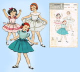 1950s Vintage Butterick Sewing Pattern 7695 Toddler Girls Party Dress Size 4