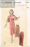 1950s Vintage Butterick Sewing Pattern 7700 Uncut Misses Pencil Skirt Size 24 W