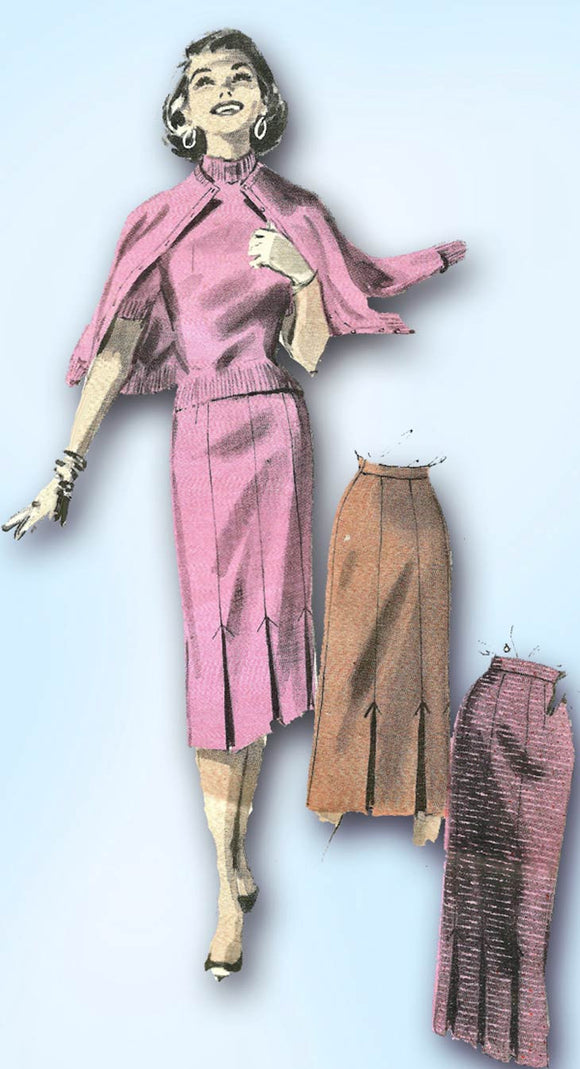 1950s Vintage Butterick Sewing Pattern 7700 Uncut Misses Pencil Skirt Size 24 W