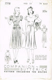 1930s Vintage Butterick Sewing Pattern 7778 Uncut Misses Day Dress Size 34 Bust - Vintage4me2