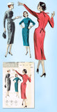 1950s Vintage Butterick Sewing Pattern 7809 Misses Wiggle Dress Size 13 31 Bust