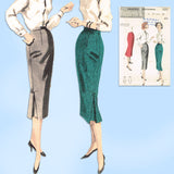 Butterick 7830: 1950s Misses Slender Skirt Sz 28 Waist Vintage Sewing Pattern