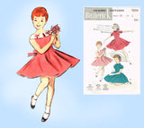 1950s Vintage Butterick Sewing Pattern 7834 Toddler Girls Party Dress Size 6
