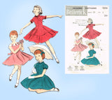 1950s Vintage Butterick Sewing Pattern 7834 Toddler Girls Party Dress Size 6