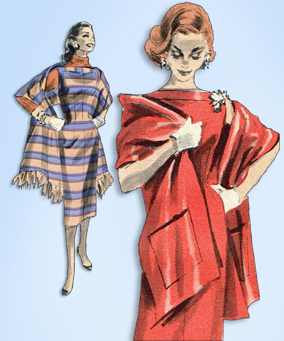 1950s Original Vintage Butterick Pattern 7931 Uncut Misses Wiggle Dress Sz 36 B
