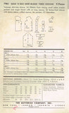 1950s Vintage Butterick Sewing Pattern 7961 Uncut Misses Easy Blouse Size 14 34B