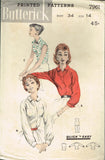 1950s Vintage Butterick Sewing Pattern 7961 Uncut Misses Easy Blouse Size 14 34B