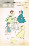 1950s Vintage Butterick Sewing Pattern 7970 Cute 20 Inch Baby Doll Clothes Set vintage4me2