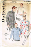 1950s Vintage Butterick Sewing Pattern 7998 Uncut Men's Casual Sports Shirt MED