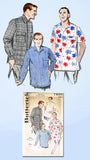 1950s Vintage Butterick Sewing Pattern 7998 Uncut Men's Casual Sports Shirt MED