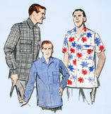 1950s Vintage Butterick Sewing Pattern 7998 Uncut Men's Casual Sports Shirt MED