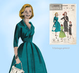 Butterick 8053: 1950s Dress w Thin or Full Skirt Sz 32 B Vintage Sewing Pattern