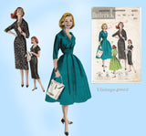 Butterick 8053: 1950s Dress w Thin or Full Skirt Sz 32 B Vintage Sewing Pattern