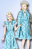 1930s Vintage Butterick Sewing Pattern 8057 Uncut Girls Dress and Coat Size 12 - Vintage4me2