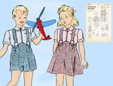 Butterick 8075: 1930s Cute Toddler Twins Suit Size 5 Vintage Sewing Pattern