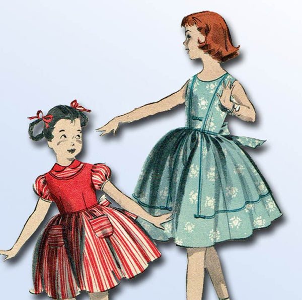 1950s Vintage Butterick Sewing Pattern 8106 Uncut Toddler Girls Dress Size 6 24B