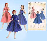 1950s Vintage Butterick Pattern 8110 Uncut Misses Day or Night Dress Sz 34B