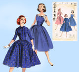 1950s Vintage Butterick Pattern 8110 Uncut Misses Day or Night Dress Sz 34B