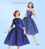 1950s Vintage Butterick Pattern 8110 Uncut Misses Day or Night Dress Sz 34B