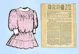 Butterick 8214: 1900s Toddler Girls Tucked French Dress Sz 2 VTG Sewing Pattern