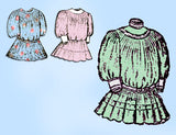 Butterick 8214: 1900s Toddler Girls Tucked French Dress Sz 2 VTG Sewing Pattern