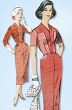 1950s Original Vintage Butterick Pattern 8218 Uncut Misses Slender Dress Sz 36 B