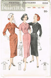1950s Original Vintage Butterick Pattern 8218 Uncut Misses Slender Dress Sz 36 B
