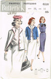1950s Original Vintage Butterick Pattern 8228 Uncut Misses Suit and Blouse 36 B