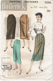1950s Vintage Butterick Sewing Pattern 8266 Easy Misses One Yard Skirt Sz 24.5 W
