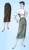 1950s Vintage Butterick Sewing Pattern 8266 Easy Misses One Yard Skirt Sz 24.5 W