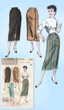 1950s Vintage Butterick Sewing Pattern 8266 Easy Misses One Yard Skirt Sz 24.5 W