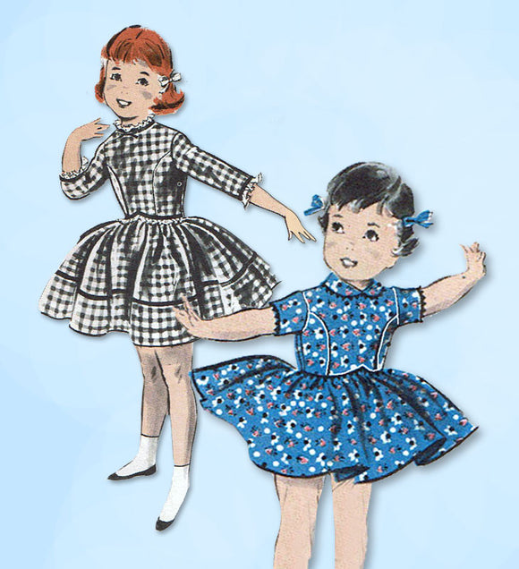 1950s Vintage Butterick Sewing Pattern 8282 Cute Baby Girls Dress Size 1 20 Bust