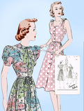 1930s VTG Butterick Sewing Pattern 8313 Uncut Misses Sun or Shirtwaist Dress 33B