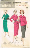 1950s Original Vintage Butterick Pattern 8316 Uncut Misses Cinched Suit Sz 36 B
