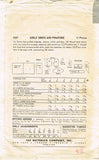 1950s Vintage Butterick Sewing Pattern 8347 Toddler Girls Dress & Pinafore Sz 6