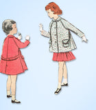 1950s Vintage Butterick Sewing Pattern 8349 Toddler Girls Raglan Coat Size 6 24B