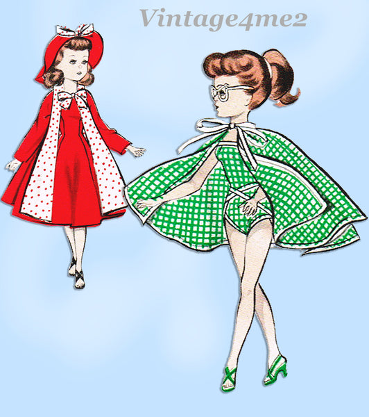 1950s Vintage Butterick Sewing Pattern 8354 18in High Heel Revlon Doll Clothes