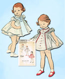 1950s Vintage Butterick Sewing Pattern 8383 Cute Baby Girls Flared Dress Size 1 - Vintage4me2
