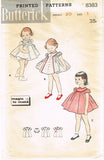 1950s Vintage Butterick Sewing Pattern 8383 Cute Baby Girls Flared Dress Size 1 - Vintage4me2