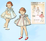 1950s Vintage Butterick Sewing Pattern 8383 Cute Baby Girls Flared Dress Size 1 - Vintage4me2