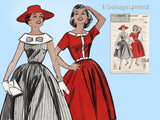 Butterick 8408: 1950s Cute Misses Street Dress Size 32 B Vintage Sewing Pattern