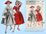 Butterick 8408: 1950s Cute Misses Street Dress Size 32 B Vintage Sewing Pattern