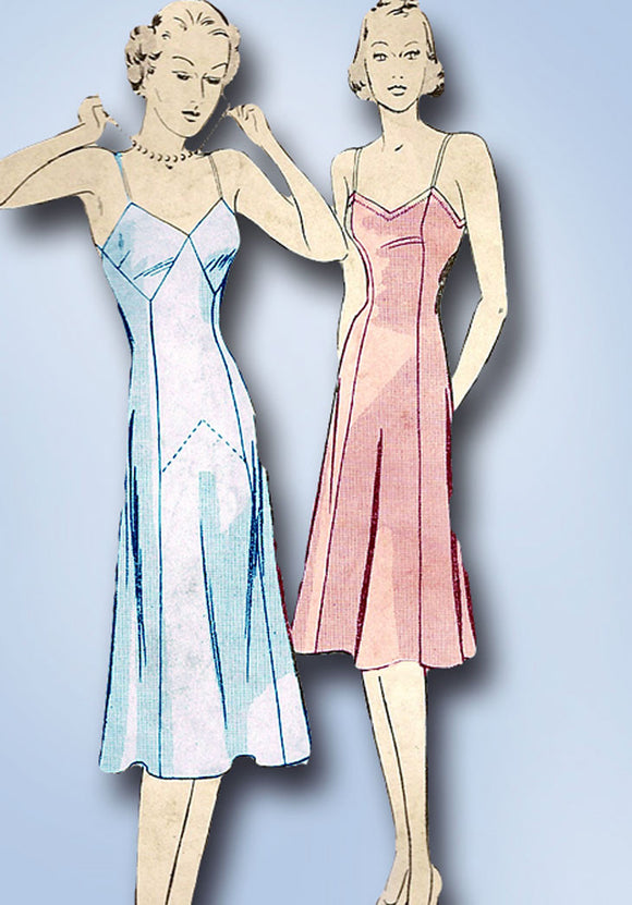 1930s Vintage Butterick Sewing Pattern 8456 Misses Slip w Shadow Proof Panel 30B