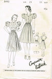 1930s Vintage Butterick Sewing Pattern 8490 Uncut Misses Puff Sleeve Dress 33 B