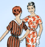 1950s Original Vintage Butterick Pattern 8495 Uncut Misses Easy Sheath Dress 36B
