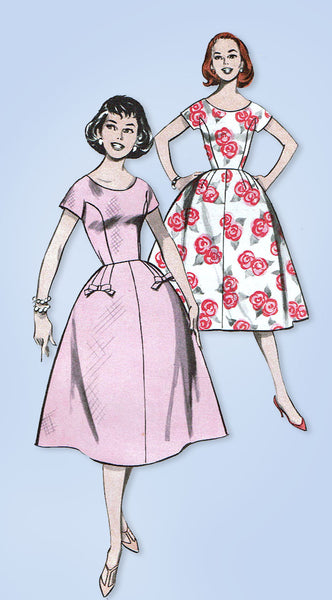1950s Vintage Butterick Sewing Pattern 8519 Misses Rockabilly Dress Size 32 Bust