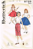 1960s Vintage Butterick Sewing Pattern 8725 Cute Little Girls Jumper Skirt Sz 8