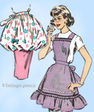 Butterick 8796: 1950s Darling Misses Apron Set Fits All Vintage Sewing Pattern