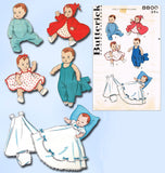 1950s Vintage Butterick Sewing Pattern 8800 11-12 Inch Baby Doll Clothes Set Complete Vintage4me2