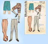 1950s Vintage Butterick Pattern 8813 Rare Men's Slacks or Trousers Sz 32 Waist